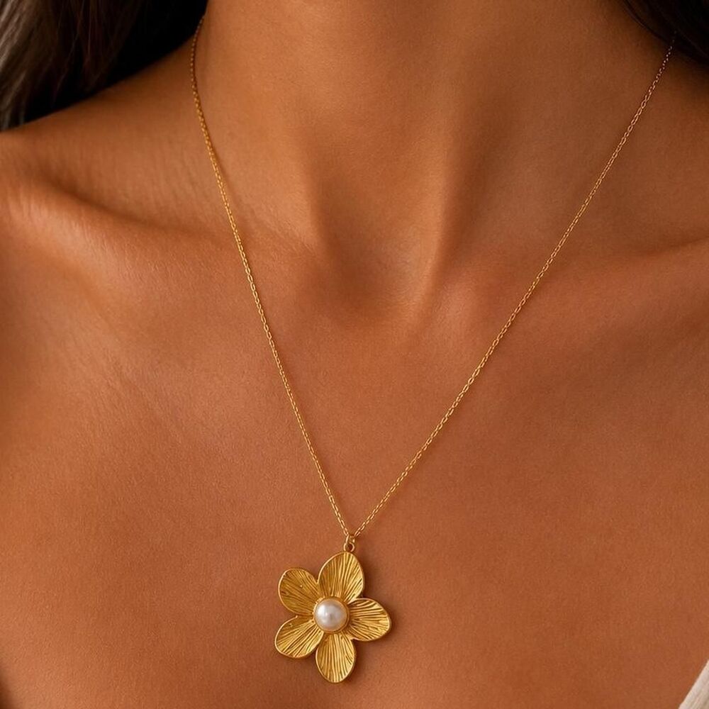 flower pearl necklace D101